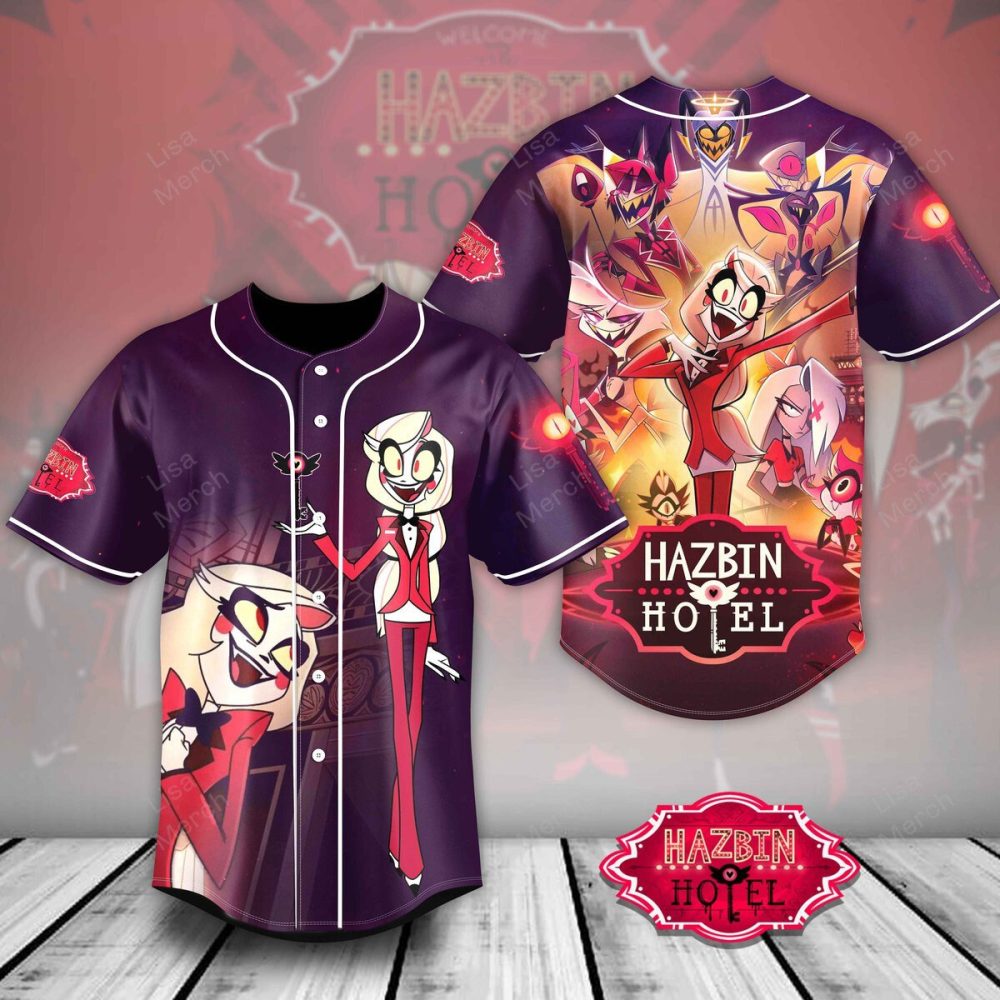 Hazbin Hotel Baseball Jersey - Vibrant Anime Design For Fans - Limited Edition!