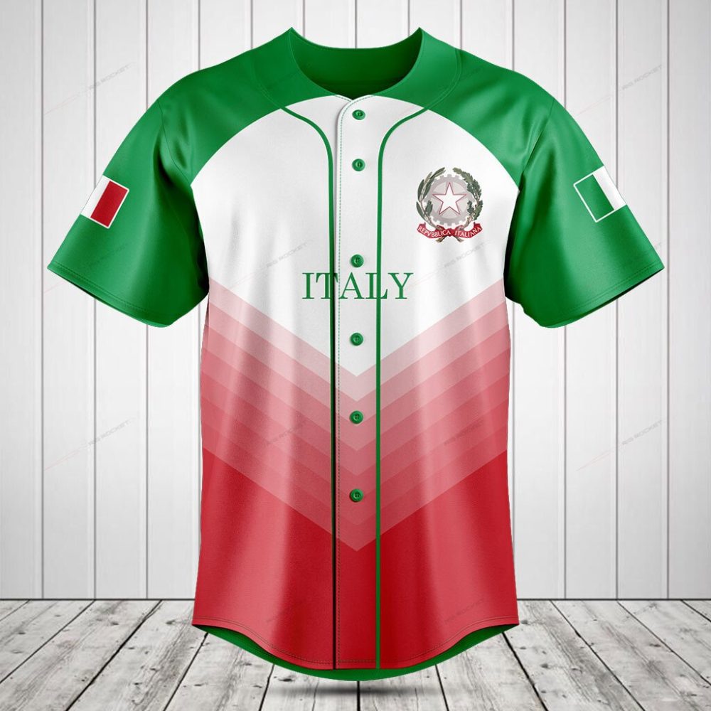 Italy Pride Baseball Jersey – Stylish Italian Flag Sportswear For Fans
