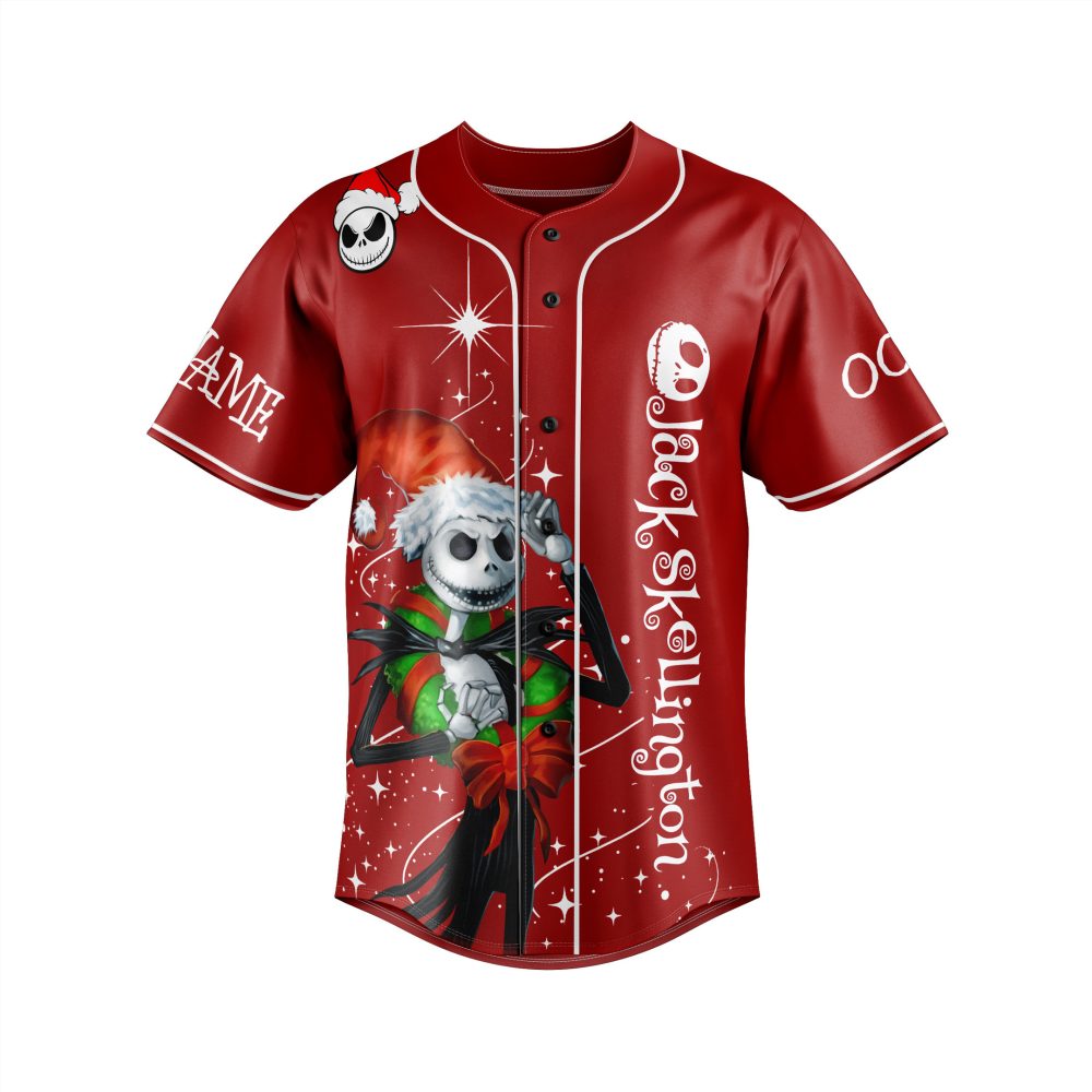 Festive Jack Skellington Baseball Jersey - Holiday Cheer With A Gothic Twist!