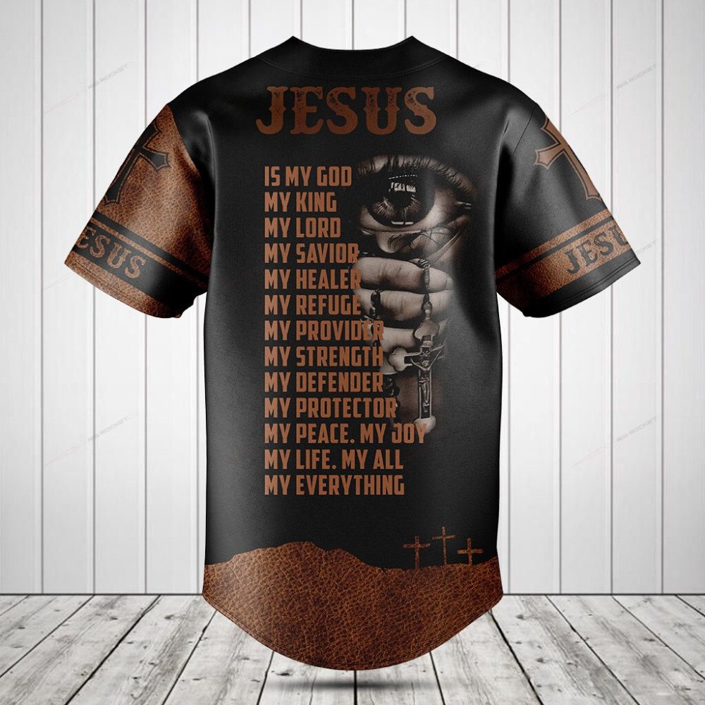 Unique Jesus Graphic Baseball Jersey - Faith-Inspired Design, Perfect Gift For Believers