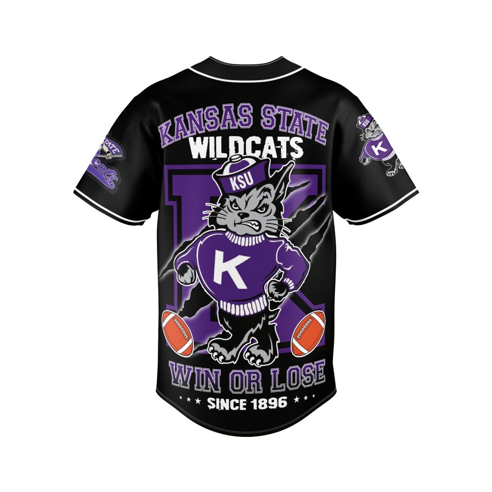 Kansas State Wildcats Baseball Jersey - Bold Black &amp; Purple Fan Gear - Limited Edition