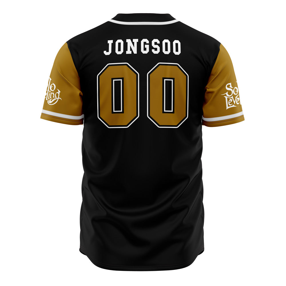 Knights Guild Baseball Jersey - Stylish Black &amp; Gold Design For Anime Fans