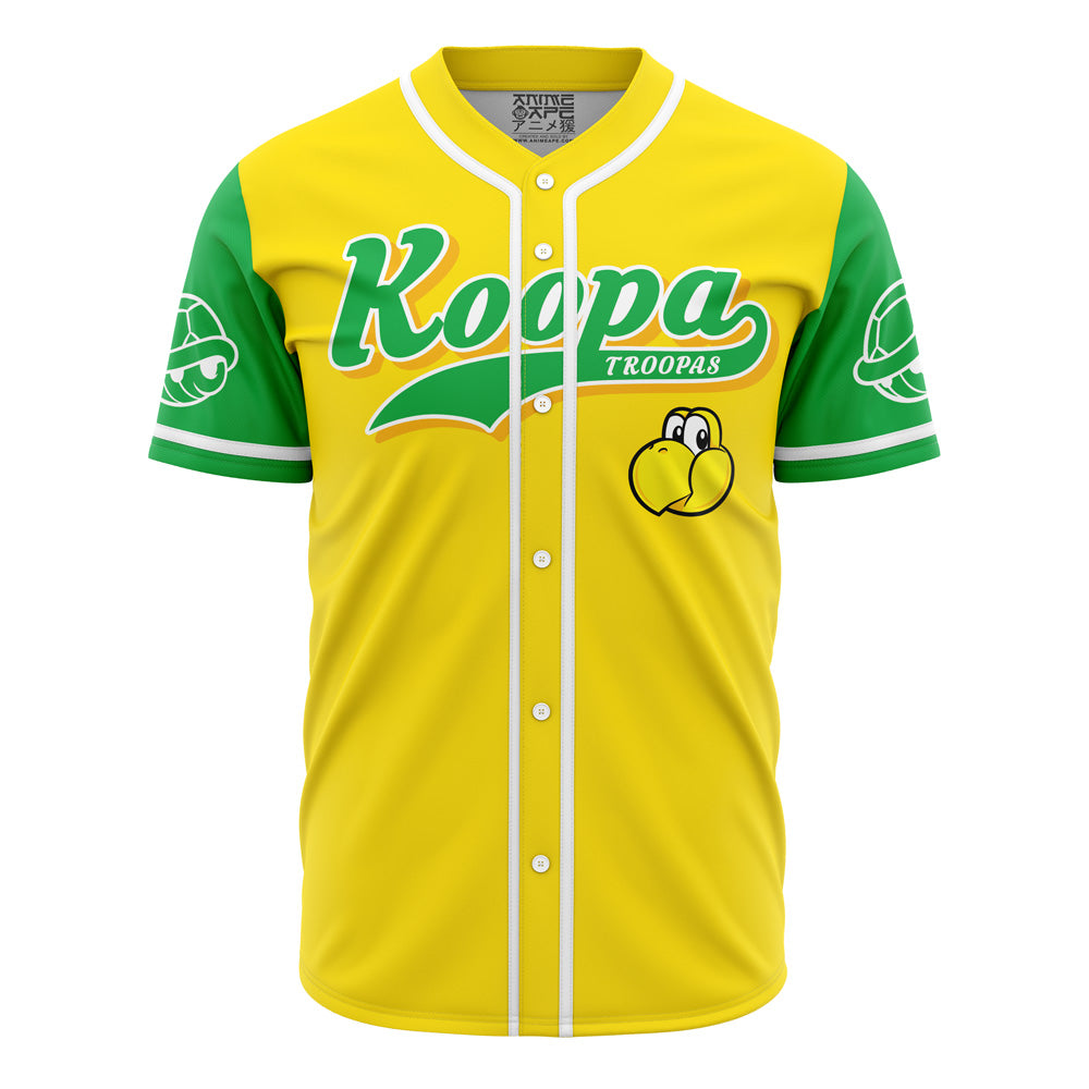 Koopa Troopas Baseball Jersey – Vibrant Yellow &amp; Green Game Day Shirt