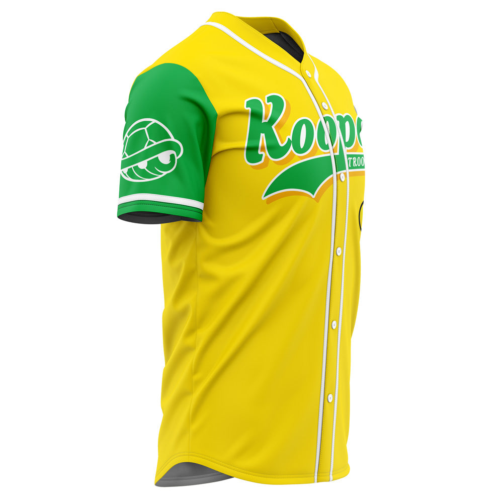 Koopa Troopas Baseball Jersey – Vibrant Yellow &amp; Green Game Day Shirt