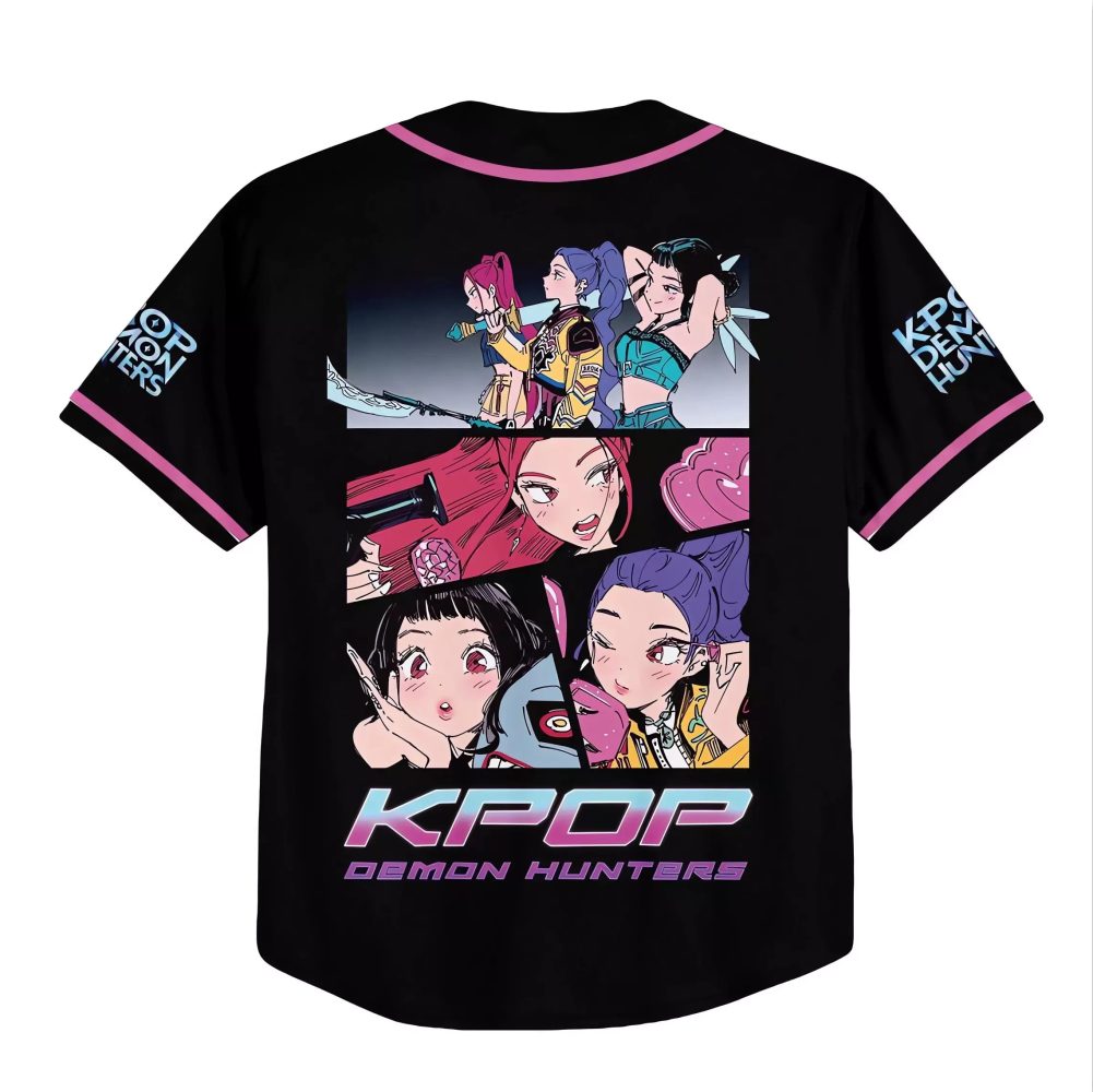 Kpop Demon Hunters Baseball Jersey – Anime Style Graphic Tee For Fans