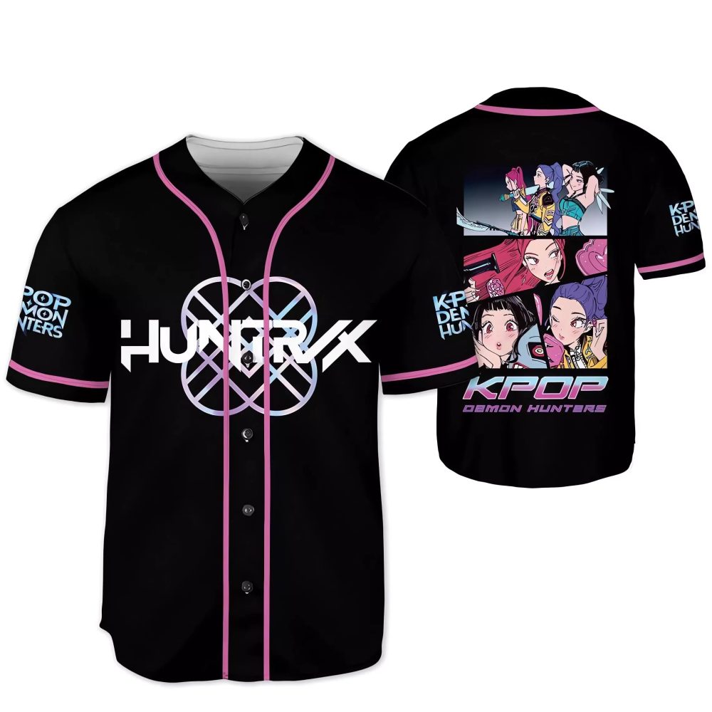 Kpop Demon Hunters Baseball Jersey – Anime Style Graphic Tee For Fans