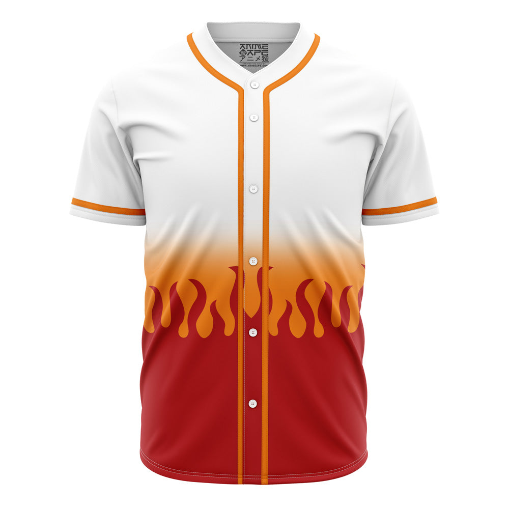 Flame Design Baseball Jersey - Stand Out In Style With Fiery Red &amp; White Gradient
