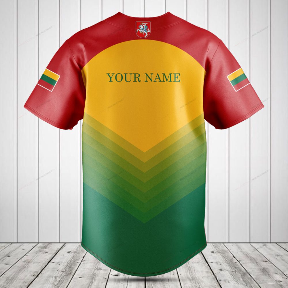 Lithuania Flag Baseball Jersey - Vibrant Colorful Sport Shirt With National Pride Design