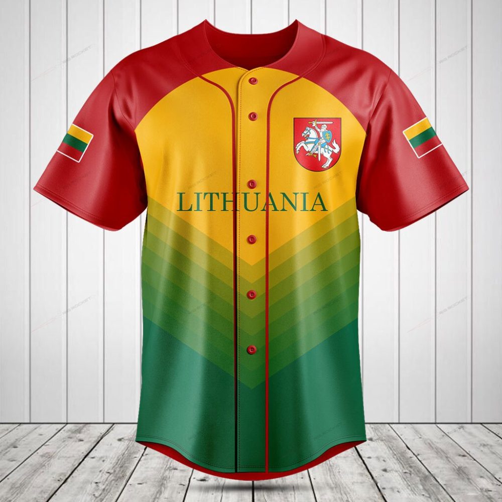 Lithuania Flag Baseball Jersey - Vibrant Colorful Sport Shirt With National Pride Design