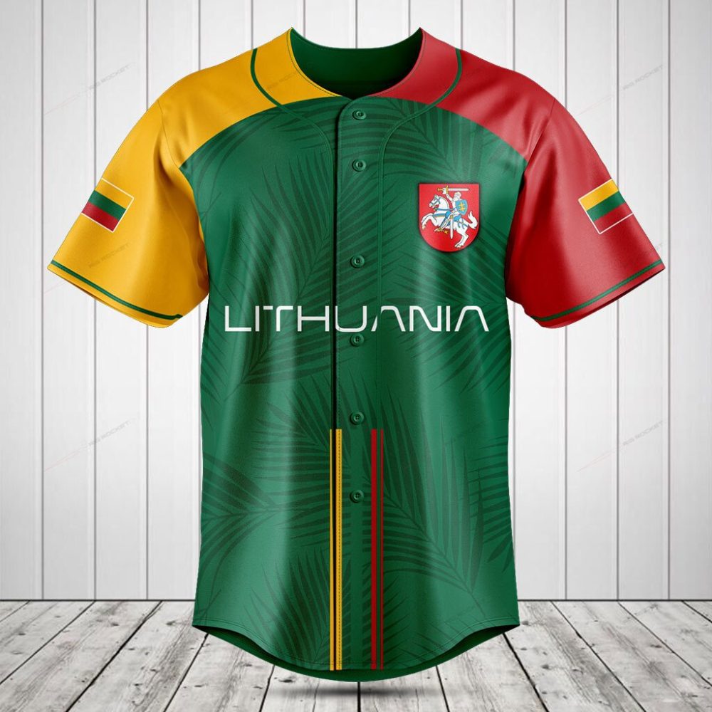 Lithuania Baseball Jersey - Stylish National Flag Design For Sports &amp; Casual Wear