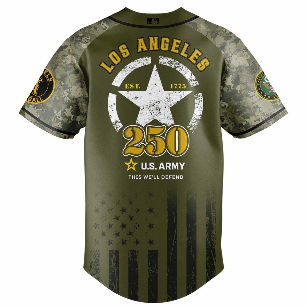 Celebrate Us Army'S 250Th With Limited Edition Los Angeles Baseball Jersey - Honor &amp; Style!