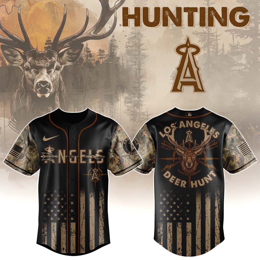 Limited Edition Los Angeles Deer Hunt Camo Baseball Jersey - Perfect For Outdoor Enthusiasts