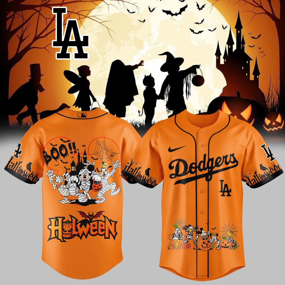 Limited Edition Halloween Baseball Jersey – Festive La Team Spirit With Spooky Design – Perfect For Fans!