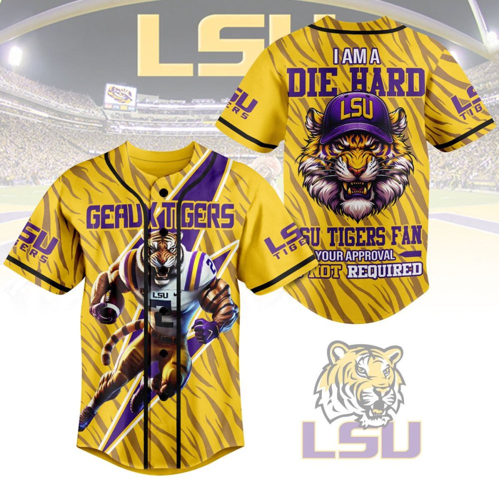 Die Hard Lsu Tigers Fan Jersey - Bold Tiger Design, Perfect For Game Day!