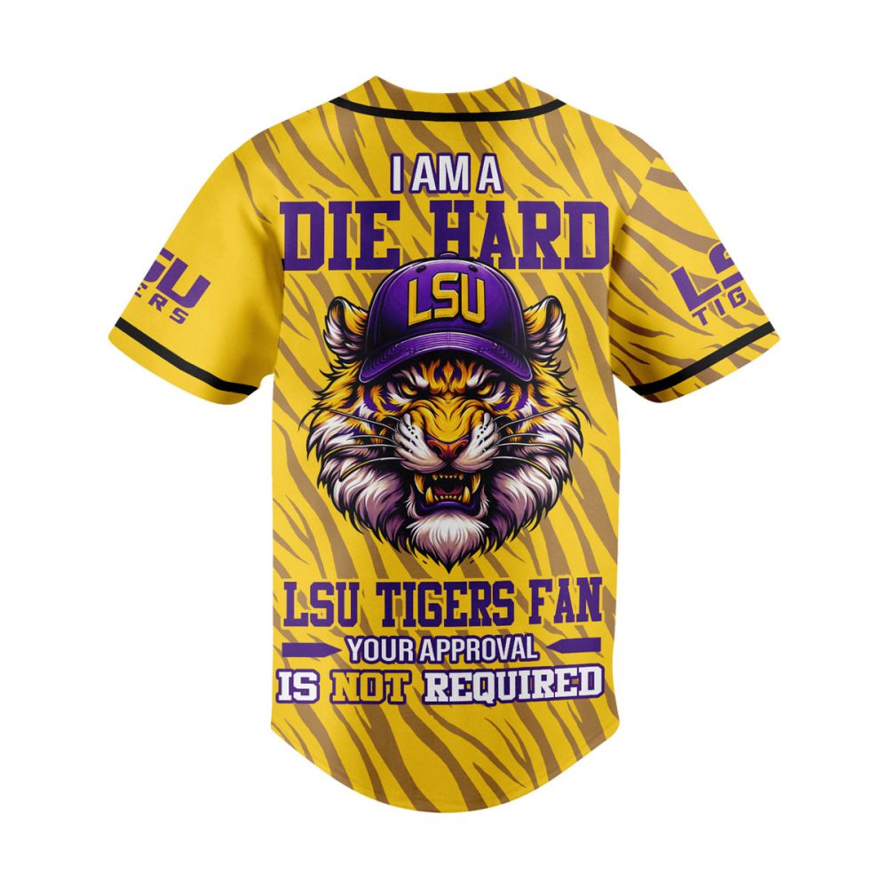 Die Hard Lsu Tigers Fan Jersey - Bold Tiger Design, Perfect For Game Day!