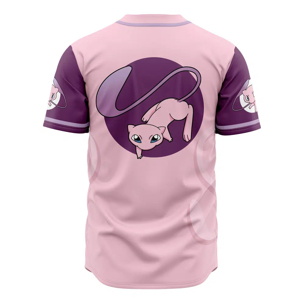 Pink Anime-Inspired Baseball Jersey - Cute Cartoon Cat Design For Fans