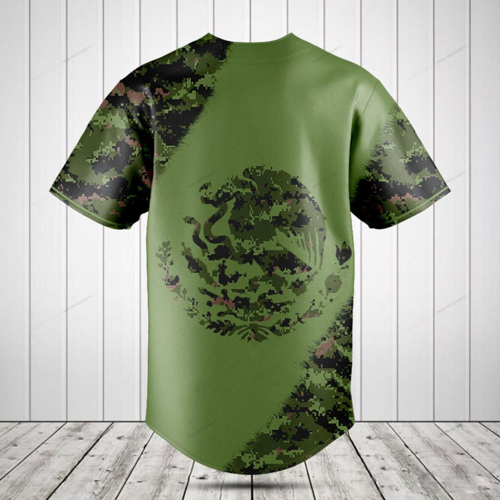 Stylish Green Camo Baseball Jersey - Breathable, Quick-Dry, Perfect For Sports &amp; Casual Wear