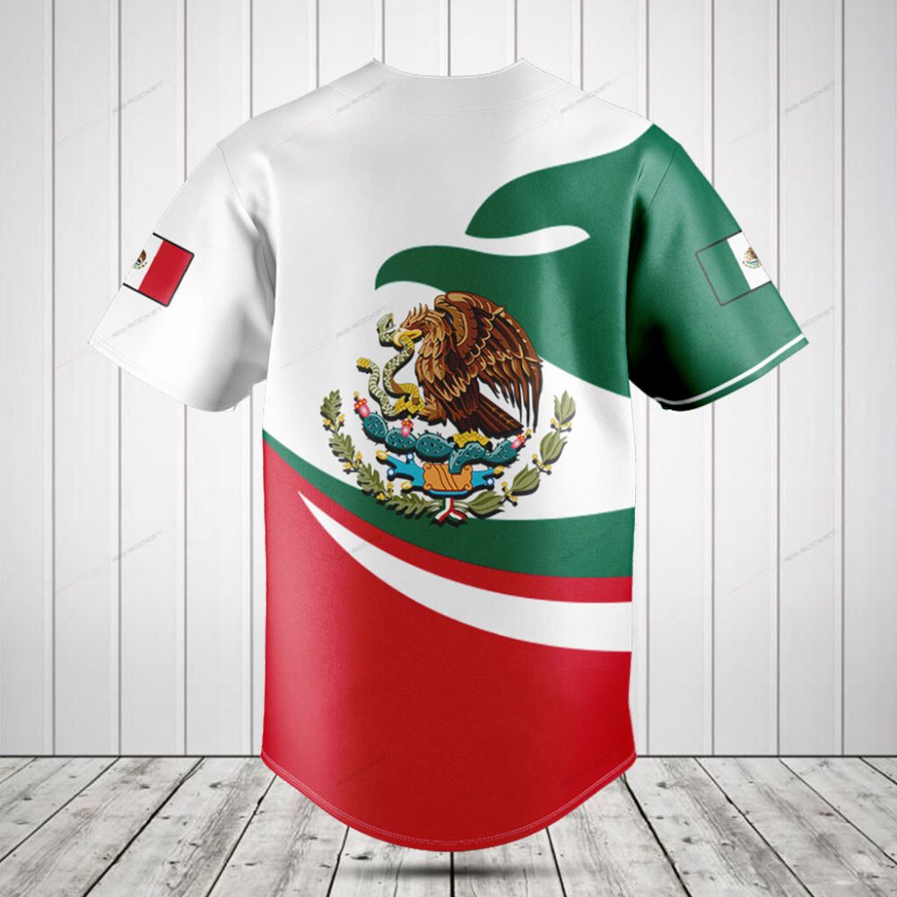Vibrant Mexican Flag Baseball Jersey - Celebrate In Style, Perfect For Sports Fans!