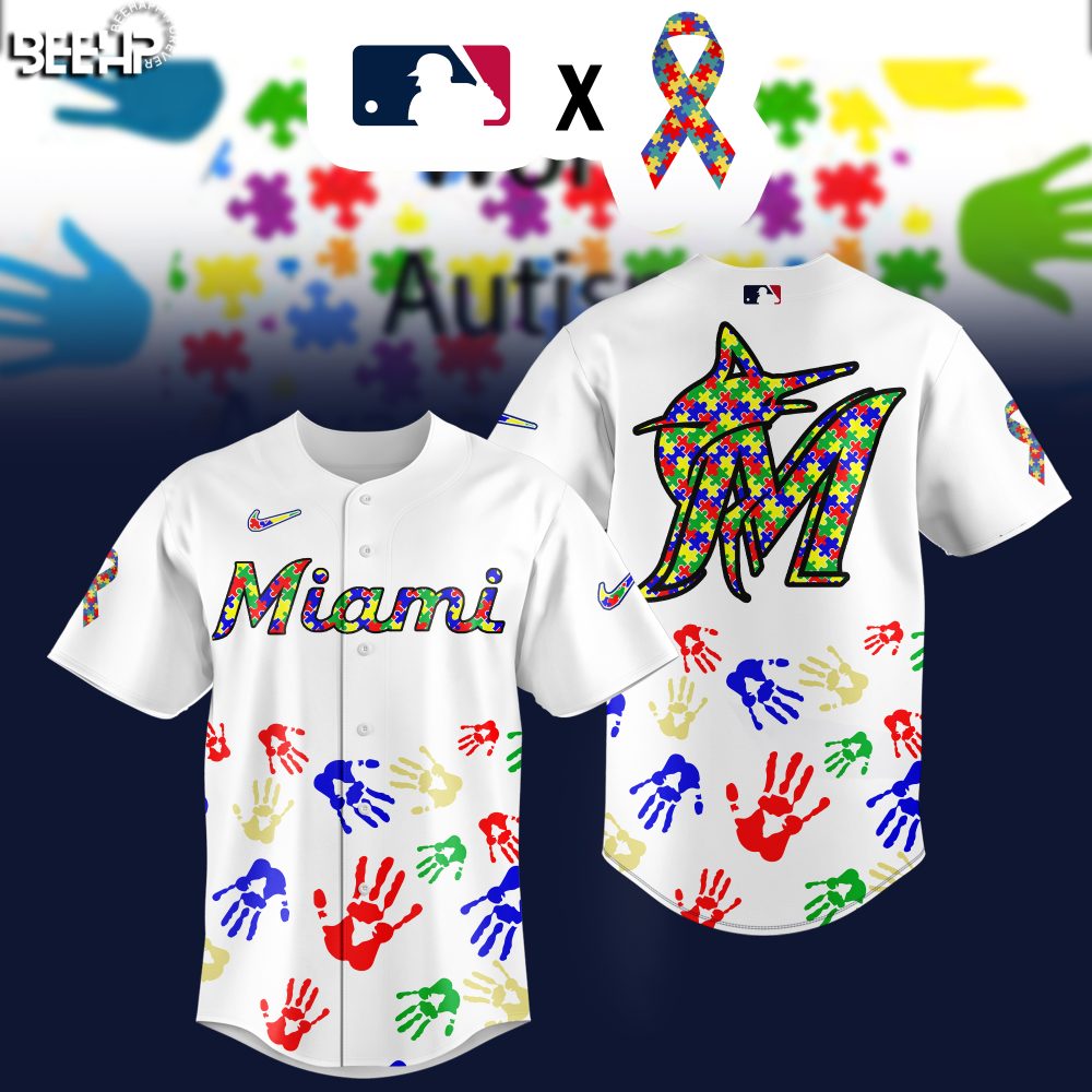 Miami Autism Awareness Baseball Jersey - Colorful Puzzle Design - Limited Edition!