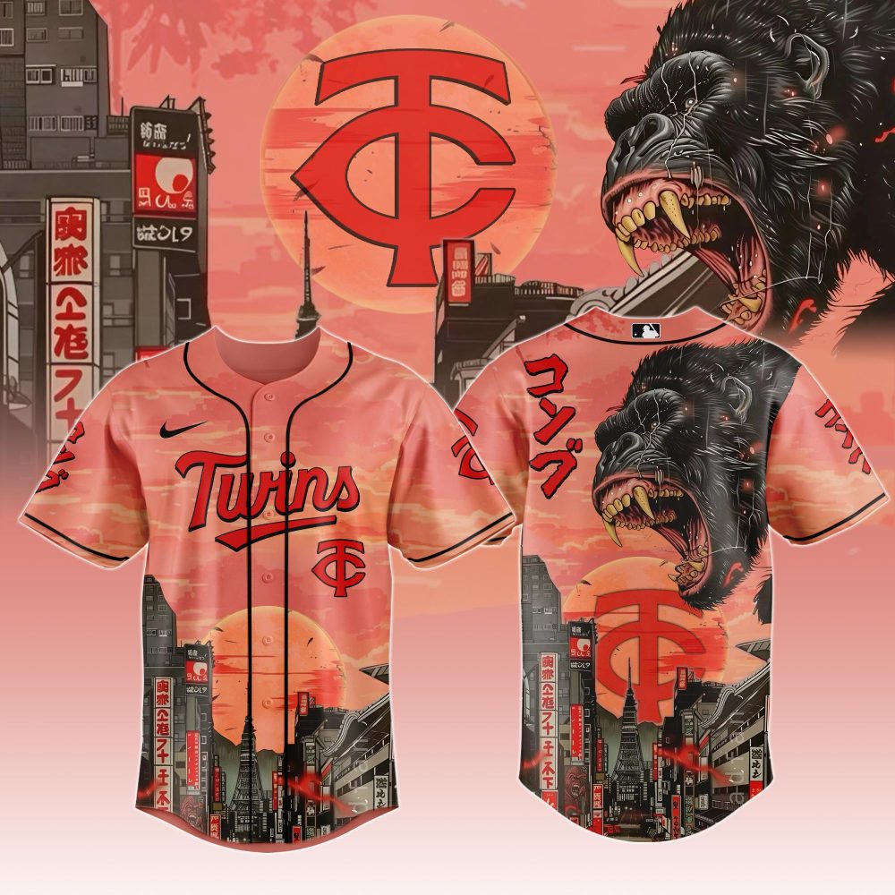 Limited Edition Gorilla Graphic Baseball Jersey – Urban City Sunset Design