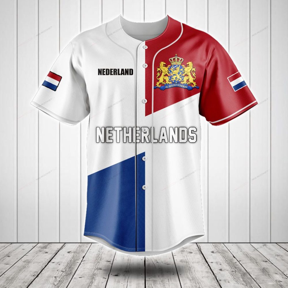 Show Your Pride: Netherlands Flag Baseball Jersey – Stylish &amp; Comfortable!