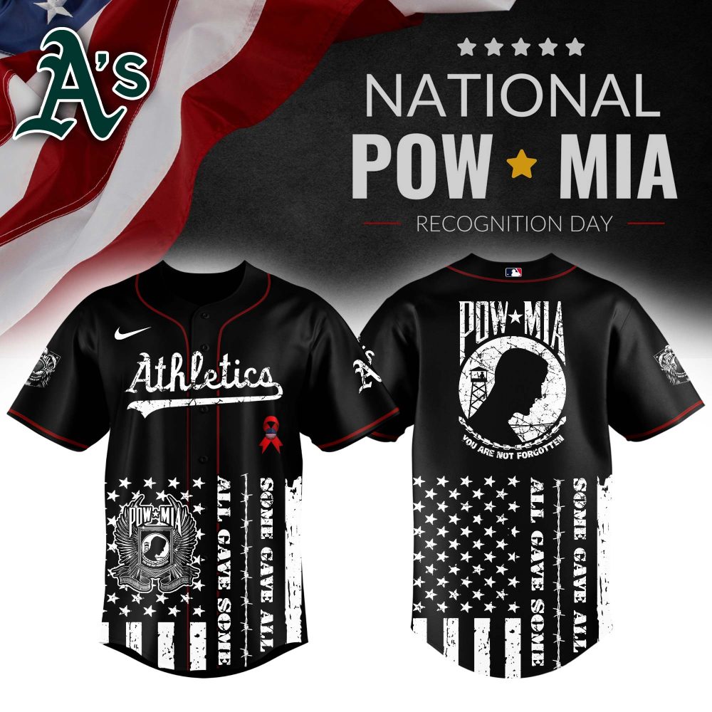Honor Heroes: A'S Pow Mia Baseball Jersey - Limited Edition Tribute Apparel