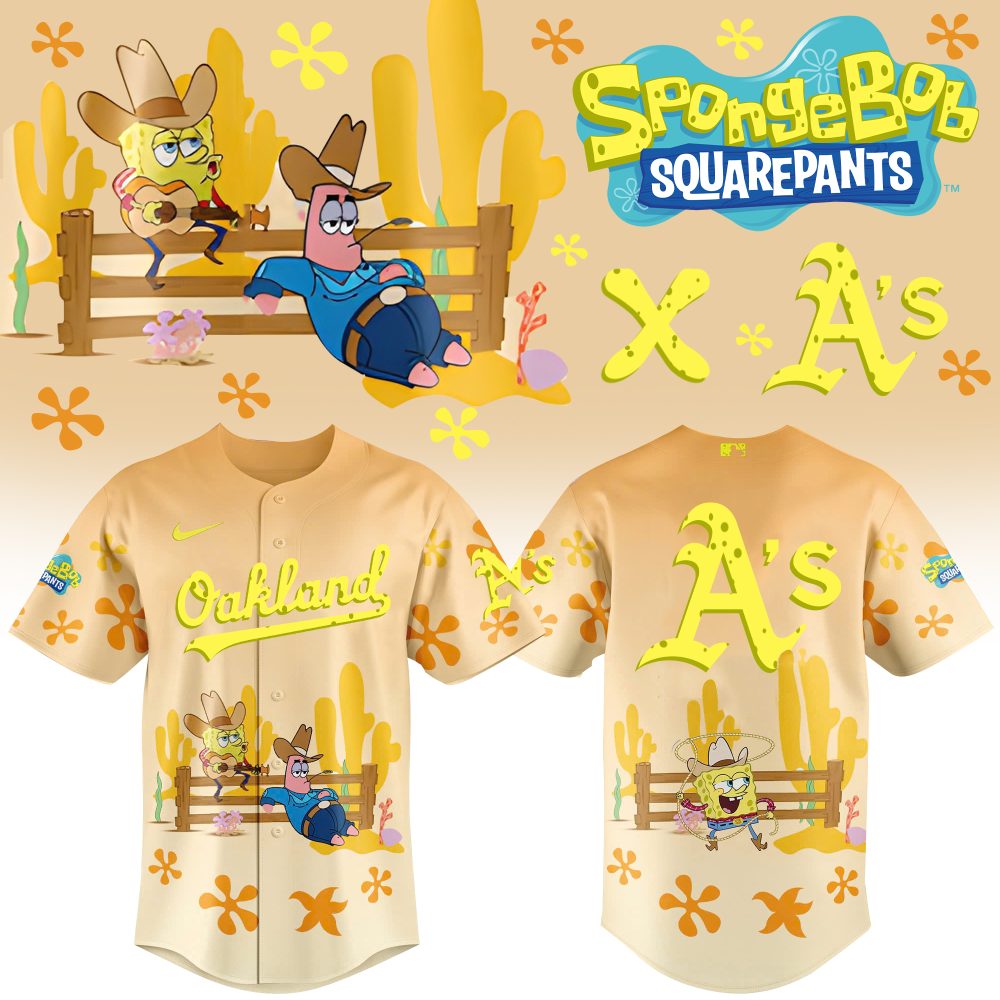 Spongebob X A'S Limited Edition Baseball Jersey - Fun, Stylish &amp; Collectible!