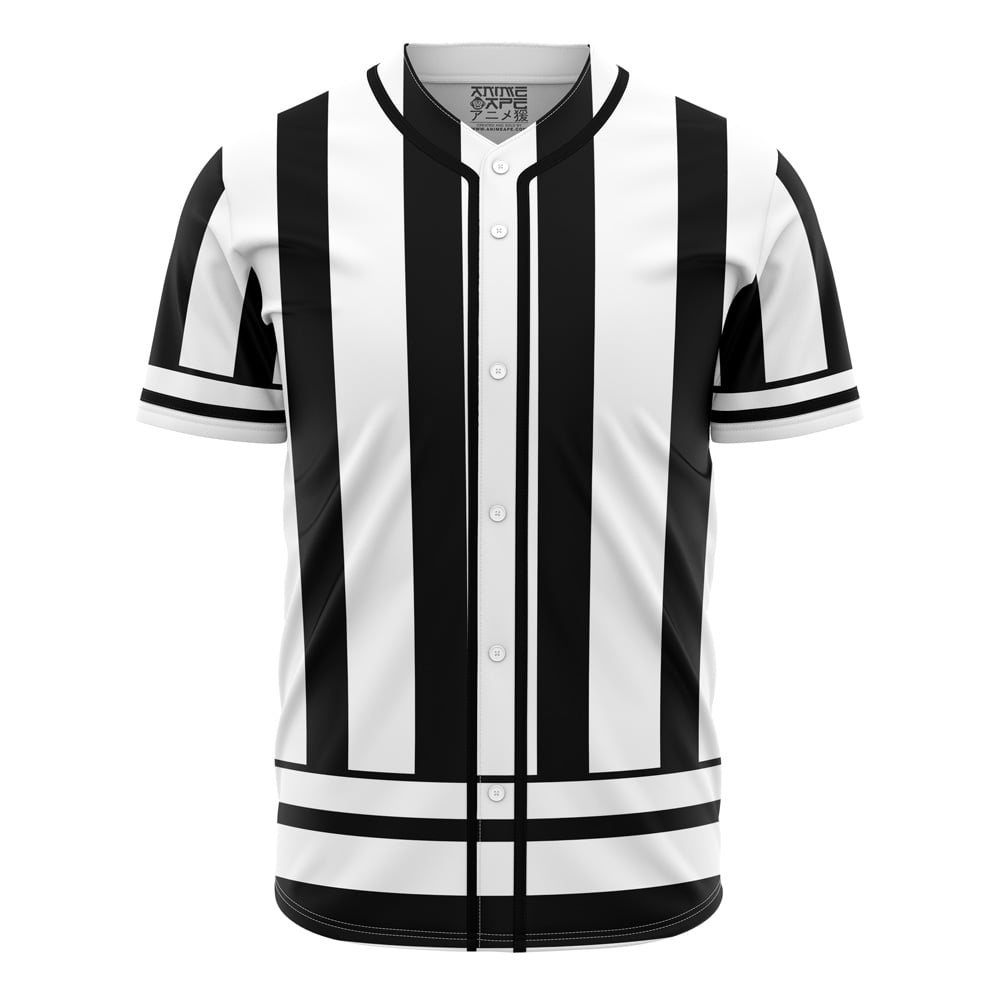Stylish Black &amp; White Striped Baseball Jersey - Unisex Sporty Fashion Top