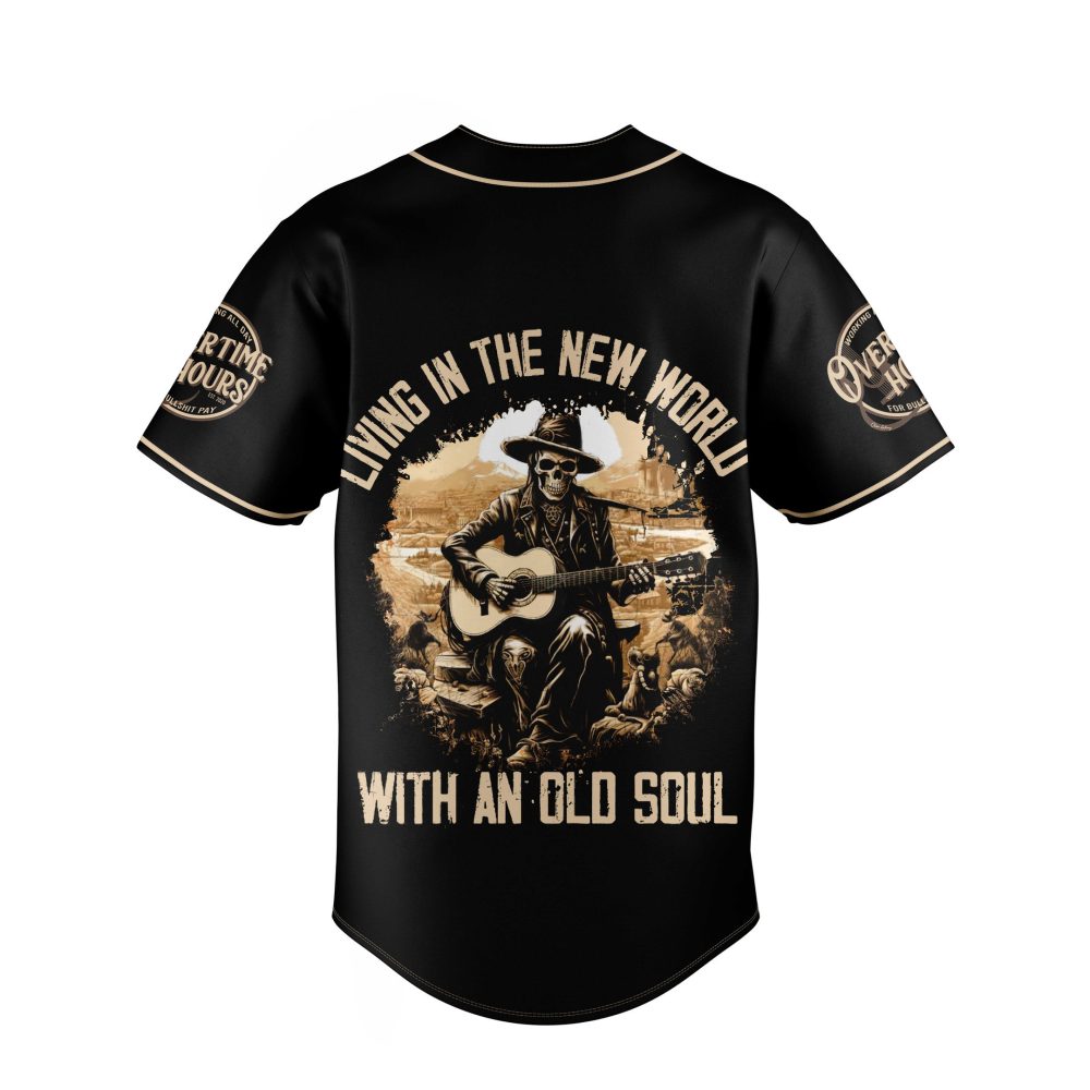Vintage Style 'Old Soul' Baseball Jersey - Unique Graphic Design Tee For Music Lovers