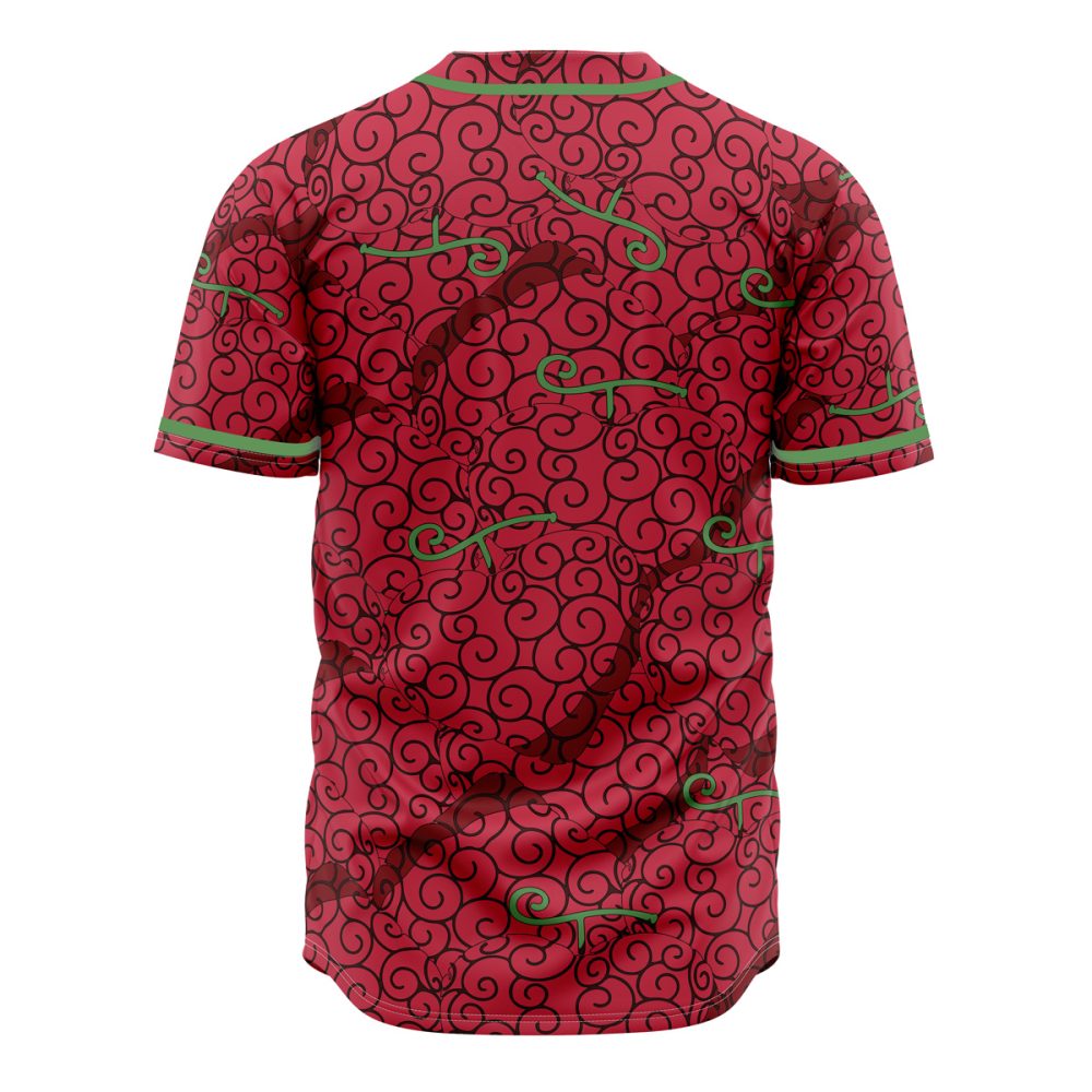 Stylish Red &amp; Green Swirl Baseball Jersey - Unisex Anime-Inspired Design, Breathable Fabric, Perfect For Casual Wear