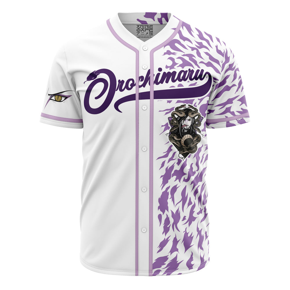 Orochimaru Anime Baseball Jersey - Stylish White &amp; Purple Design For Fans
