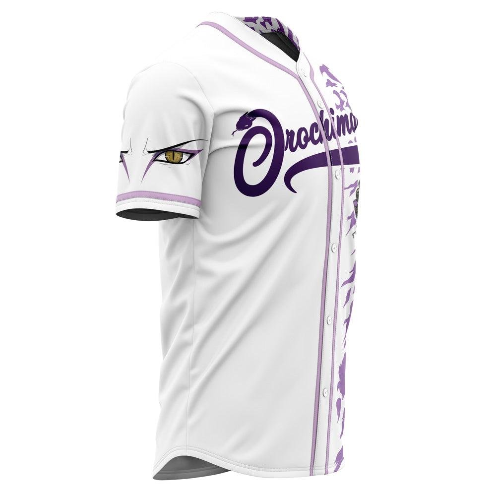 Orochimaru Anime Baseball Jersey - Stylish White &amp; Purple Design For Fans