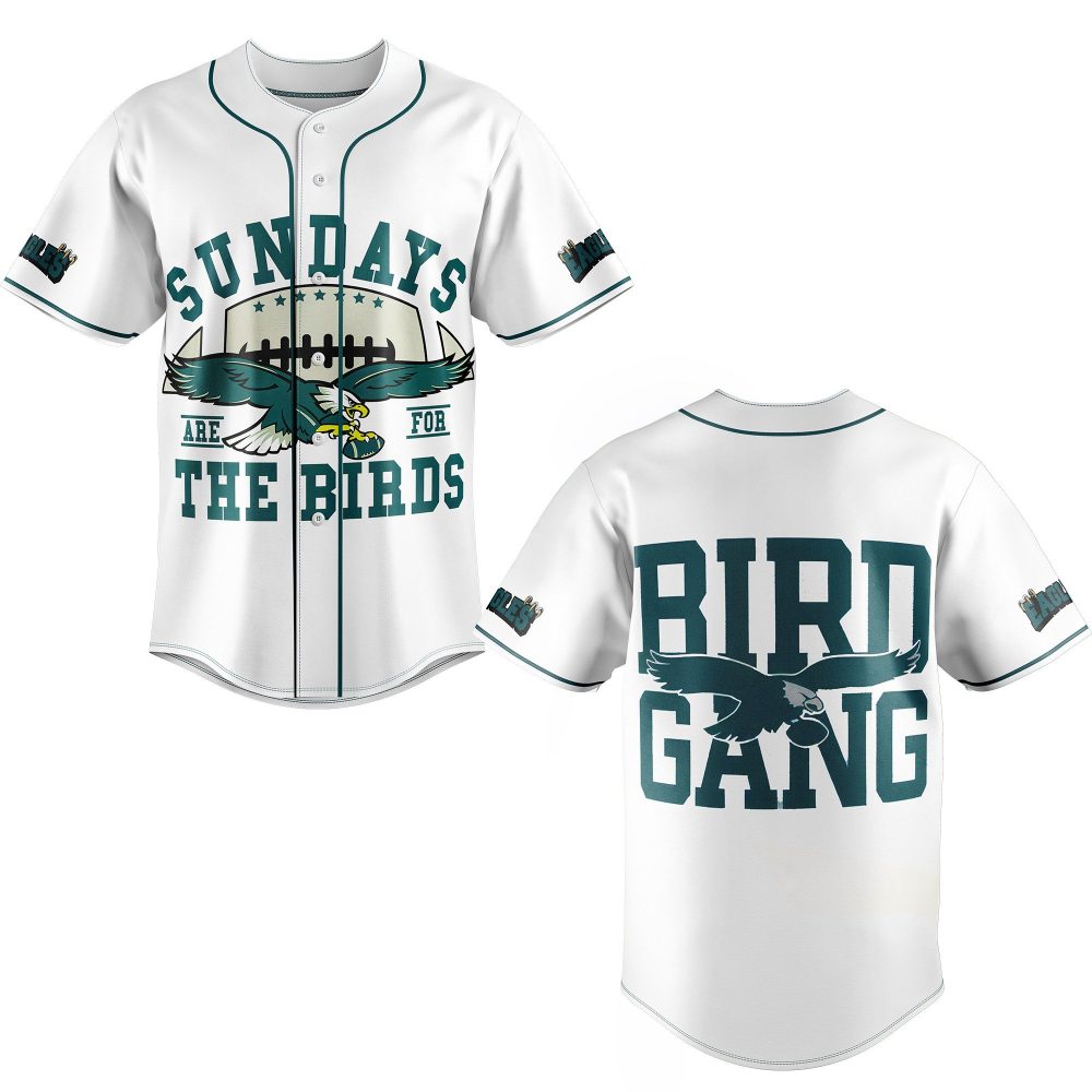 Bird Gang Baseball Jersey - Sundays Are For The Birds Graphic Tee - Perfect Gift!