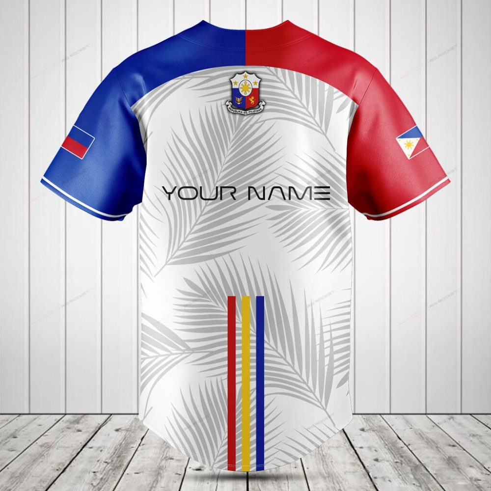Philippines Flag Baseball Jersey - Stylish Sportswear With Tropical Design