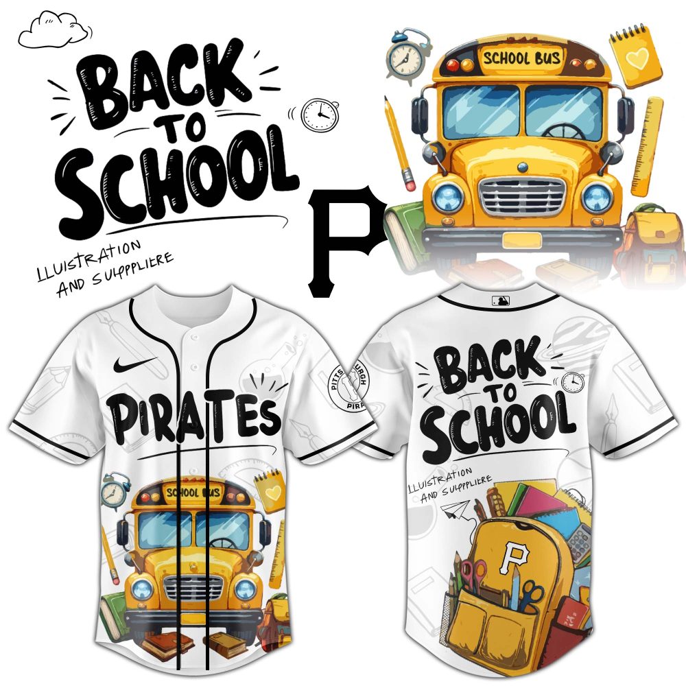 Back To School Baseball Jersey – Fun School Bus &amp; Supplies Design For Kids