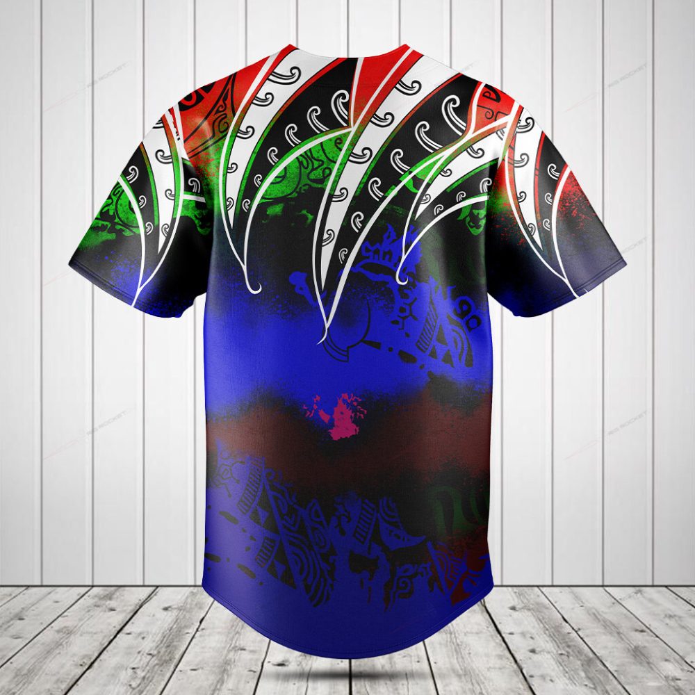 Vibrant Tribal Print Baseball Jersey - Unisex Short Sleeve Shirt For Bold Style