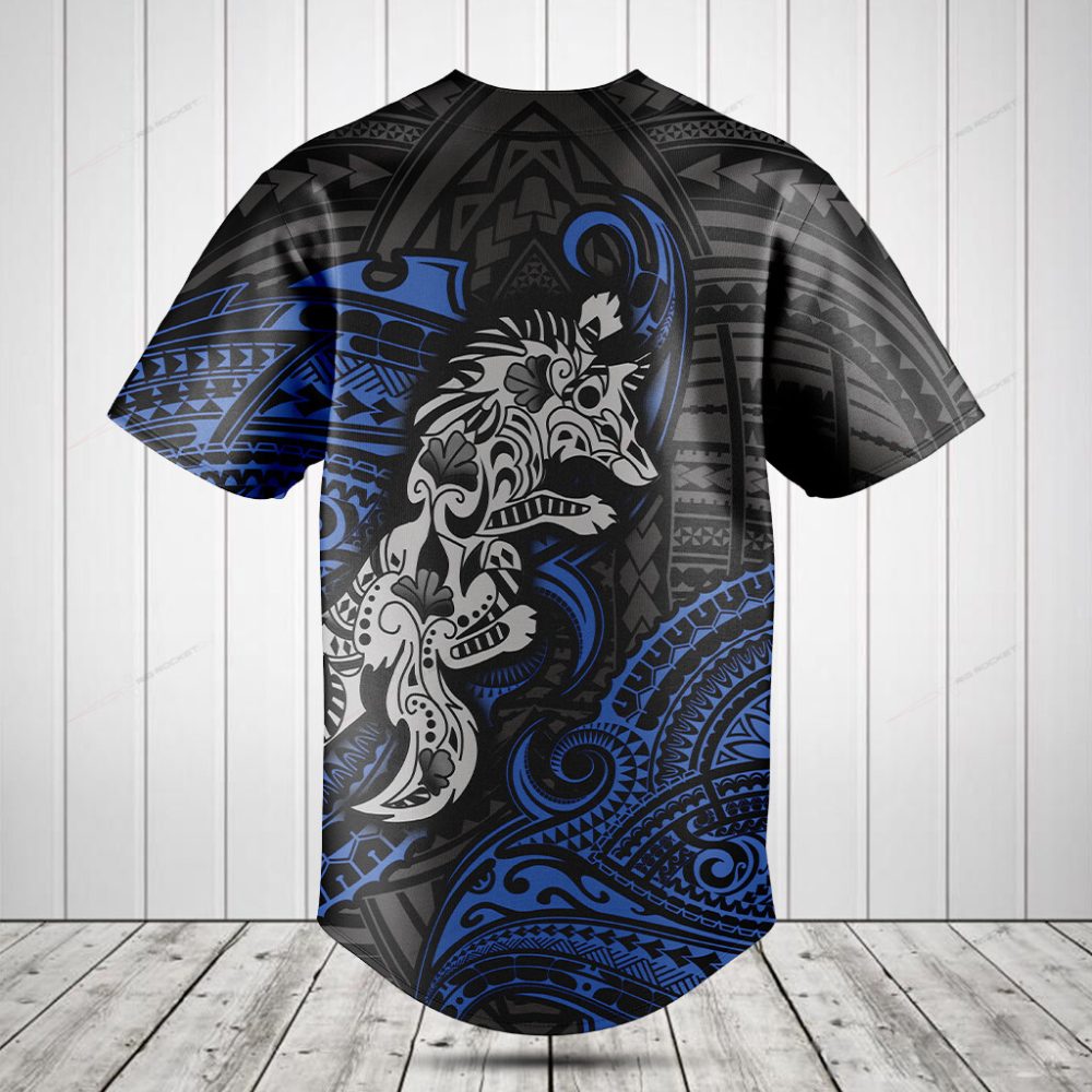 Tribal Wolf Graphic Tee - Bold Blue &amp; Black Short Sleeve Unisex Shirt - Unique Art Design