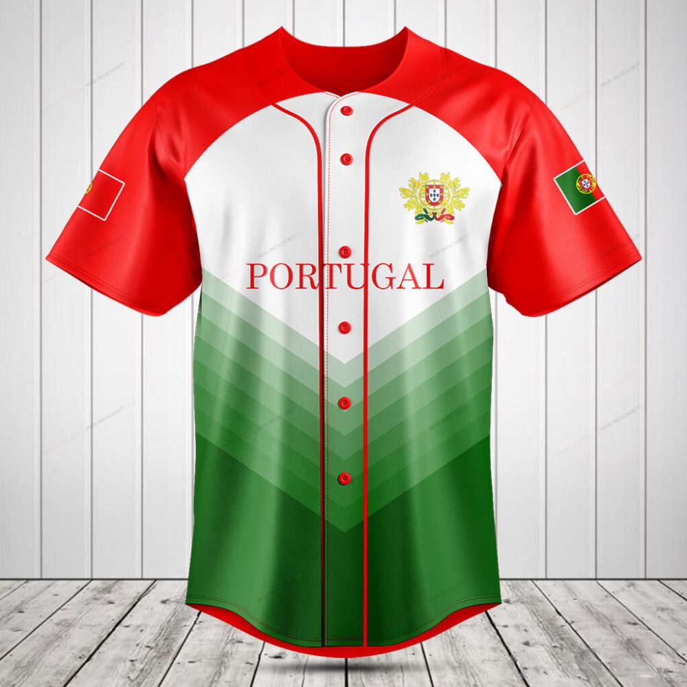 Portugal Baseball Jersey – Stylish Red &amp; Green Fan Apparel For Team Spirit