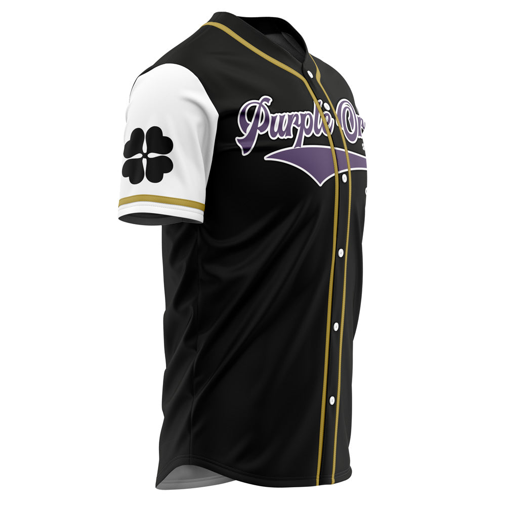 Purple Orcas Baseball Jersey - Stylish Black &amp; White Design With Unique Emblem - Perfect For Fans &amp; Casual Wear