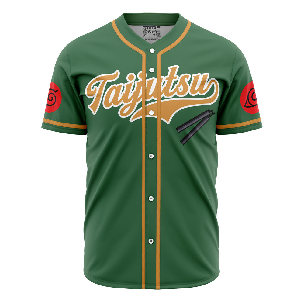 Stylish Green Taijutsu Baseball Jersey - Anime-Inspired Design For Fans