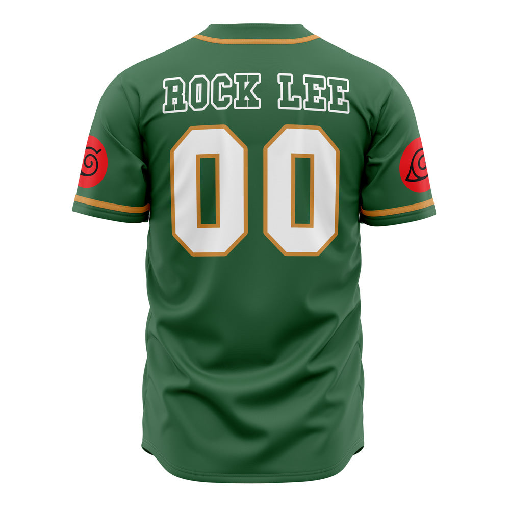 Stylish Green Taijutsu Baseball Jersey - Anime-Inspired Design For Fans