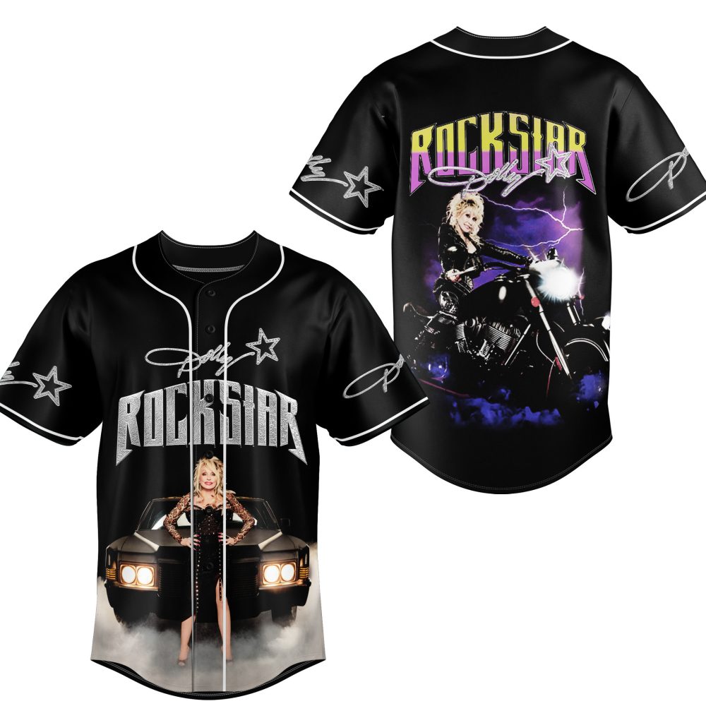 Rockstar Theme Baseball Jersey – Stylish Black Design With Iconic Motif