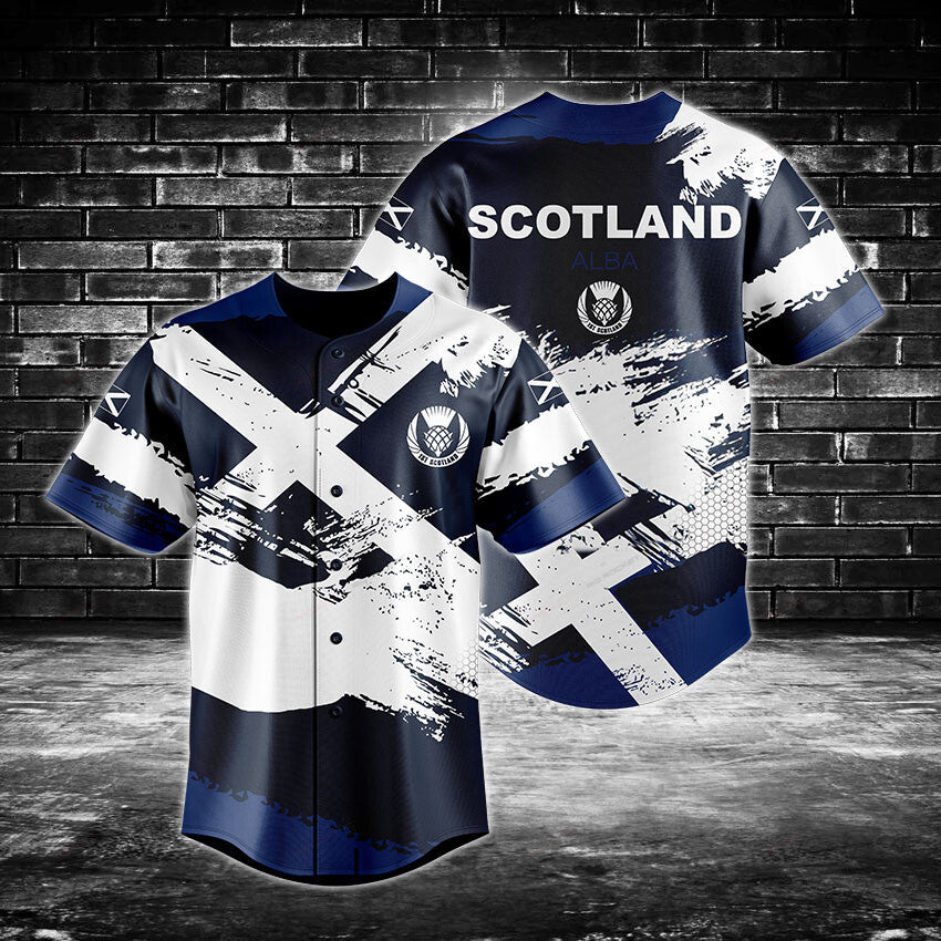 Scotland Baseball Jersey - Stylish Scottish Flag Design For Fans