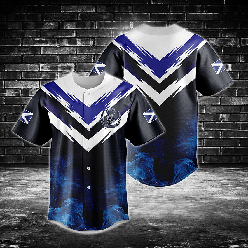 Stylish Blue &amp; Black Graphic Baseball Jersey - Bold Design, Perfect Fit For Sports &amp; Casual Wear