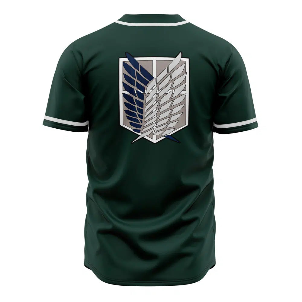 Stylish Anime-Inspired Green Baseball Jersey With Iconic Wings Logo - Perfect For Fans!