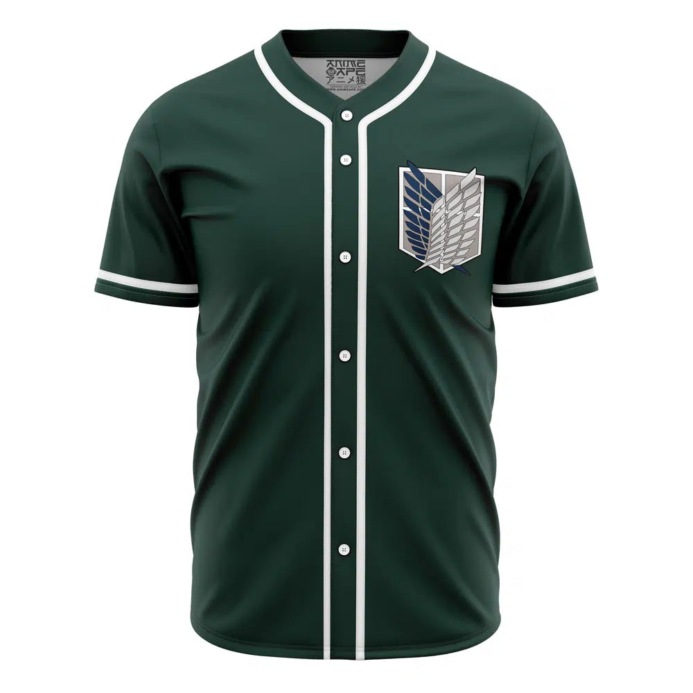Stylish Anime-Inspired Green Baseball Jersey With Iconic Wings Logo - Perfect For Fans!