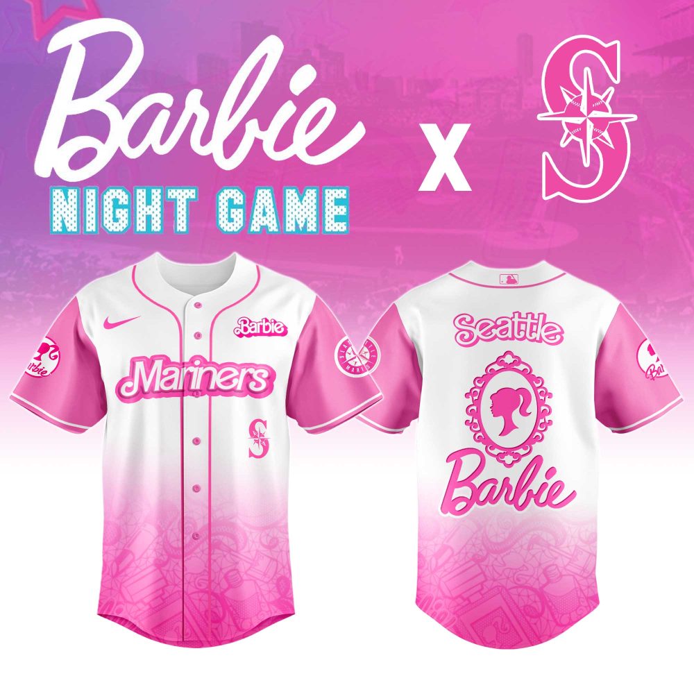 Limited Edition Barbie X Seattle Pink Baseball Jersey – Perfect For Game Night!