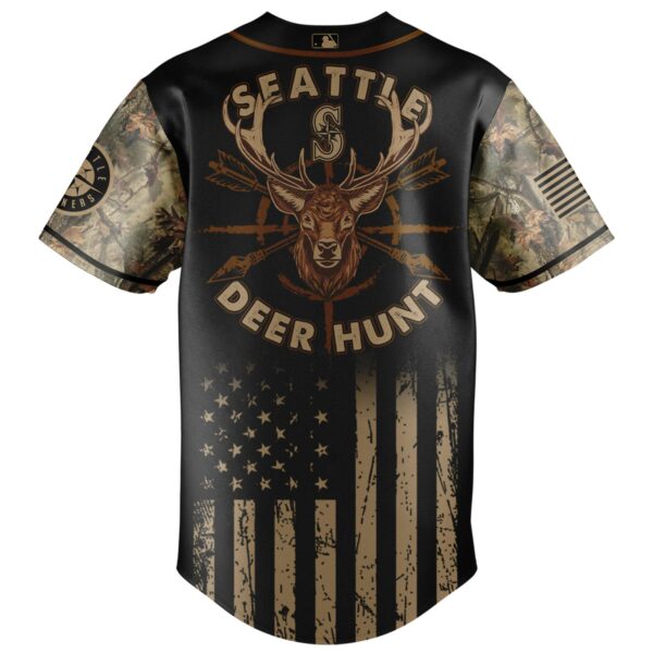 Seattle Deer Hunt Camo Baseball Jersey – Bold Outdoor Style For Hunters &amp; Fans