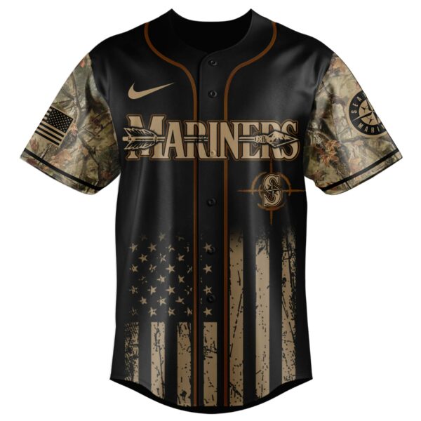 Seattle Deer Hunt Camo Baseball Jersey – Bold Outdoor Style For Hunters &amp; Fans