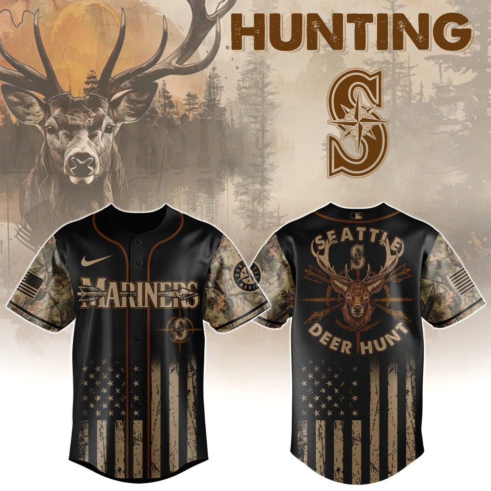 Seattle Deer Hunt Camo Baseball Jersey – Bold Outdoor Style For Hunters &amp; Fans